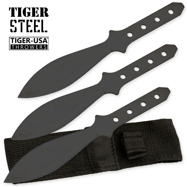 3 PC Tiger Steel 440 Stainless Steel Throwing Knives, , Panther Trading Company- Panther Wholesale