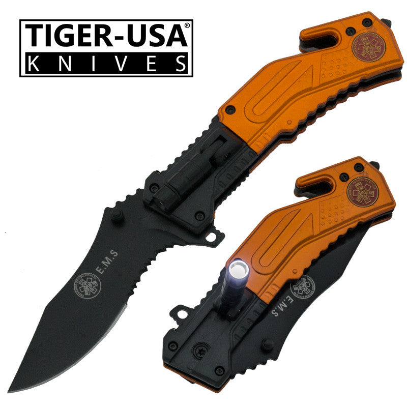 Tiger-USA Trigger Action Tactical Knife, , Panther Trading Company- Panther Wholesale