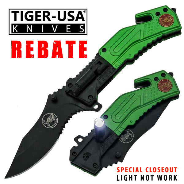 Tiger-USA Trigger Action Tactical Knife, , Panther Trading Company- Panther Wholesale