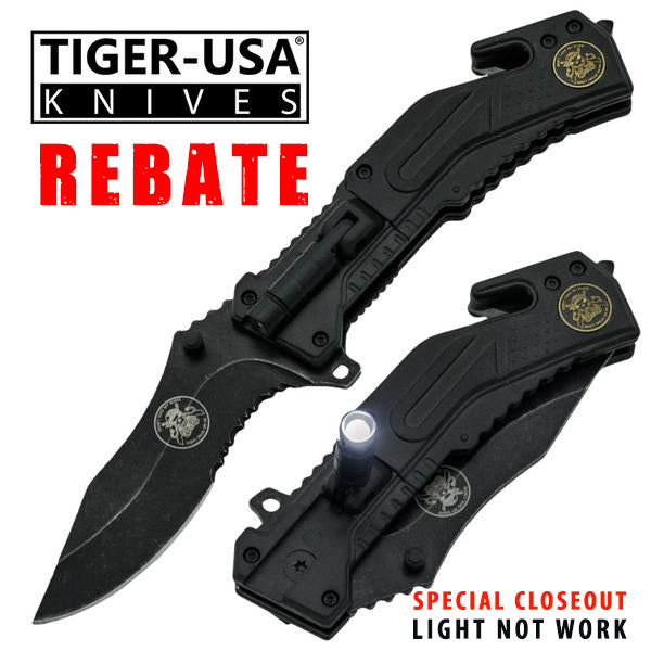 Tiger-USA Trigger Action Tactical Knife, , Panther Trading Company- Panther Wholesale