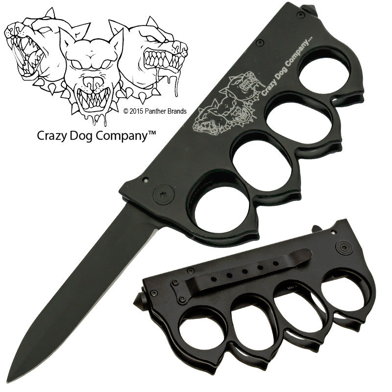 brass knuckles folding knife