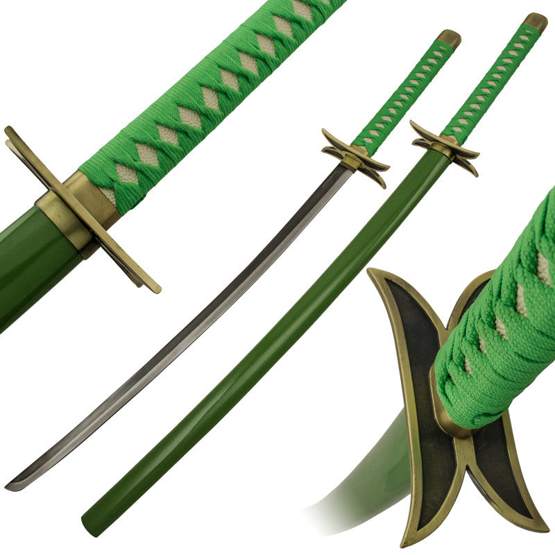 Zombified Green Katana Sword with Scabbard, , Panther Trading Company- Panther Wholesale