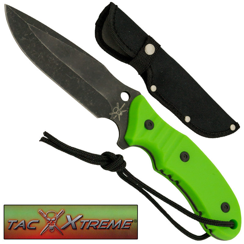 Zombified Green Stonewashed Blade Full Tang Knife, , Panther Trading Company- Panther Wholesale