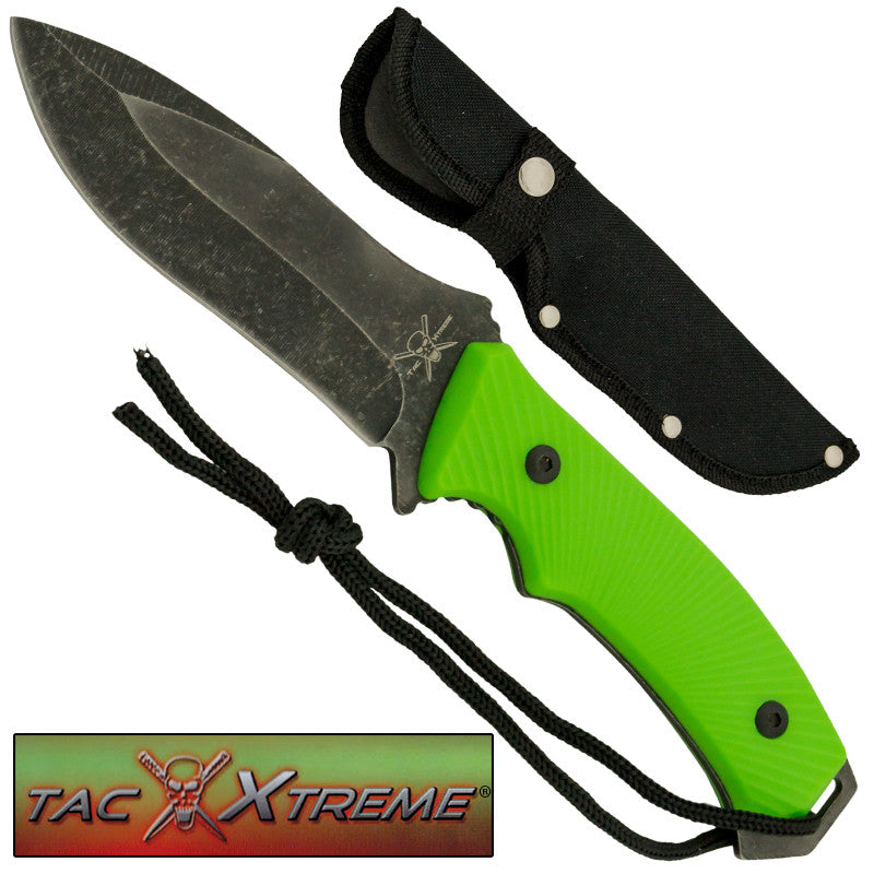 Zombified Green Stonewashed Blade Full Tang Knife, , Panther Trading Company- Panther Wholesale