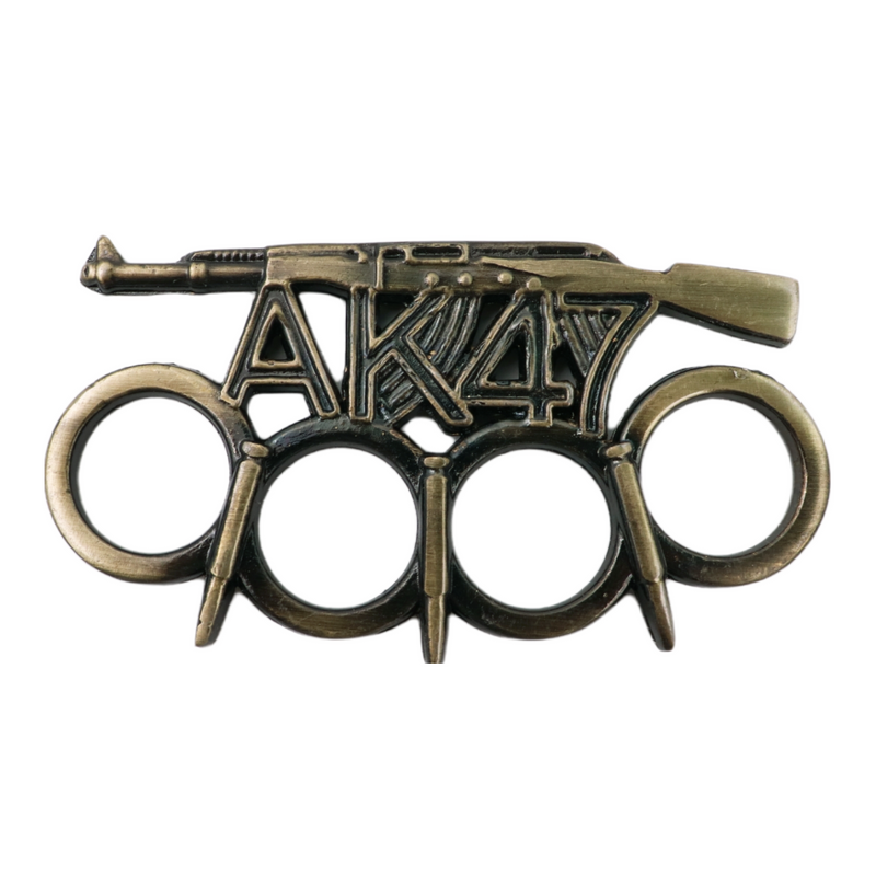 AK47 Knuckle Duster with Bullet Spikes - Brass Finish