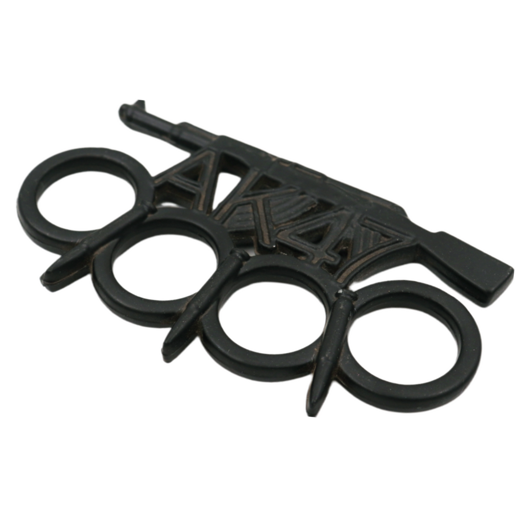 AK47 Knuckle Duster with Bullet Spikes - Black