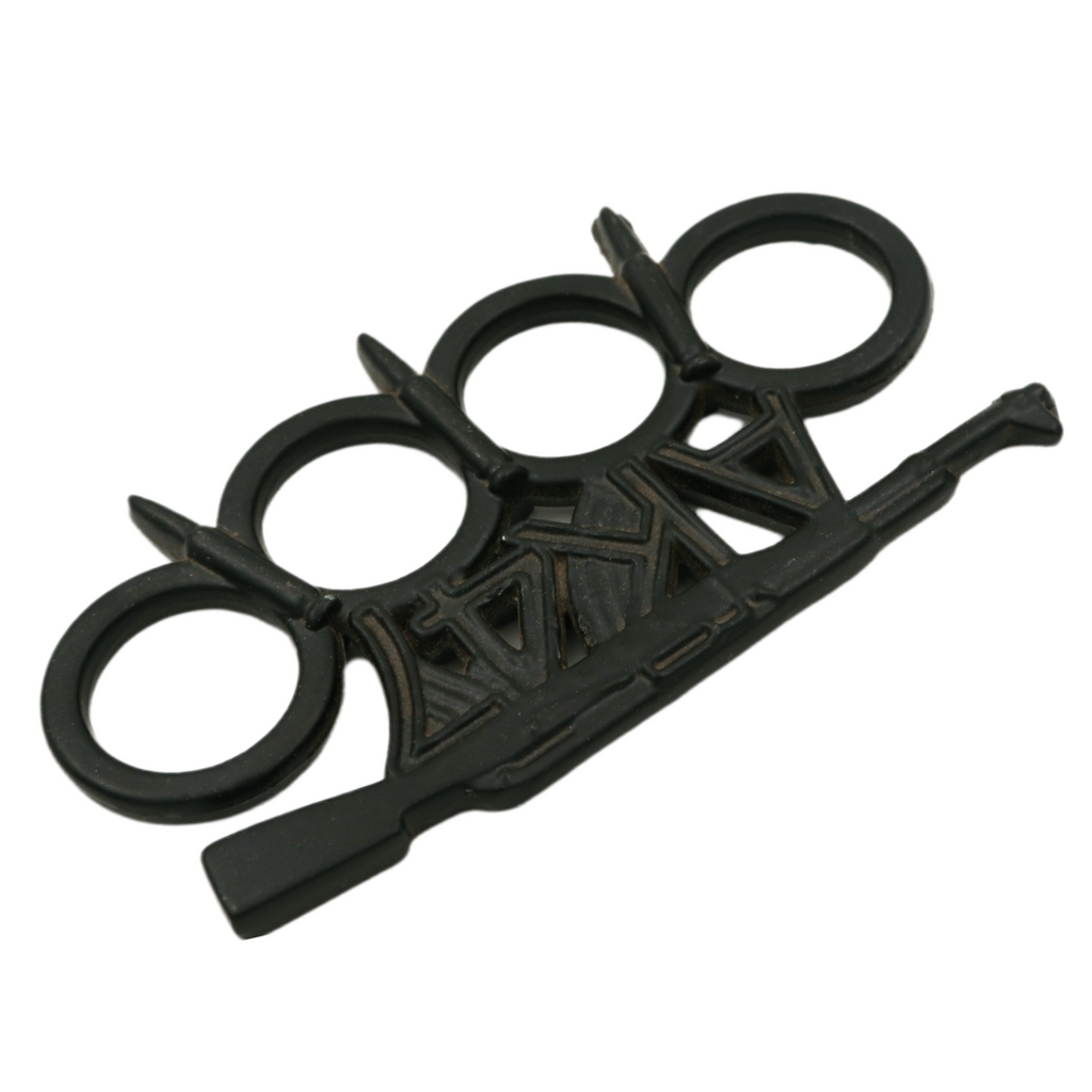 AKBK AK47 Knuckle Duster with Bullet Spikes - Black-img-1