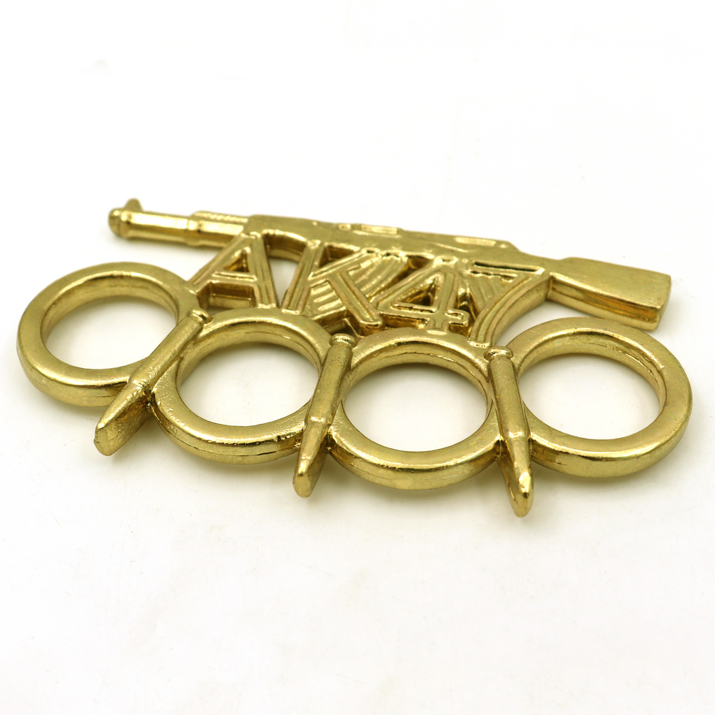 AK47 Knuckle Duster with Bullet Spikes - Gold