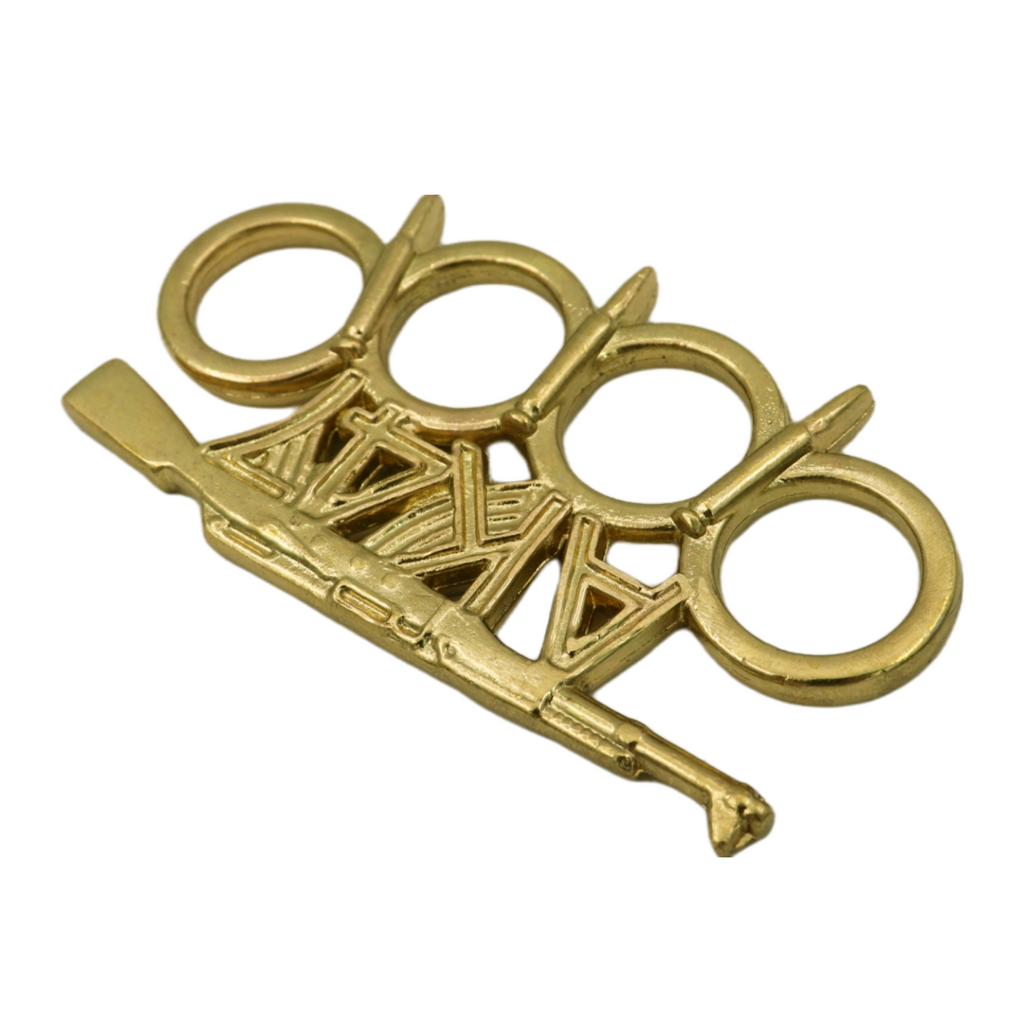 AK47 Knuckle Duster with Bullet Spikes - Gold