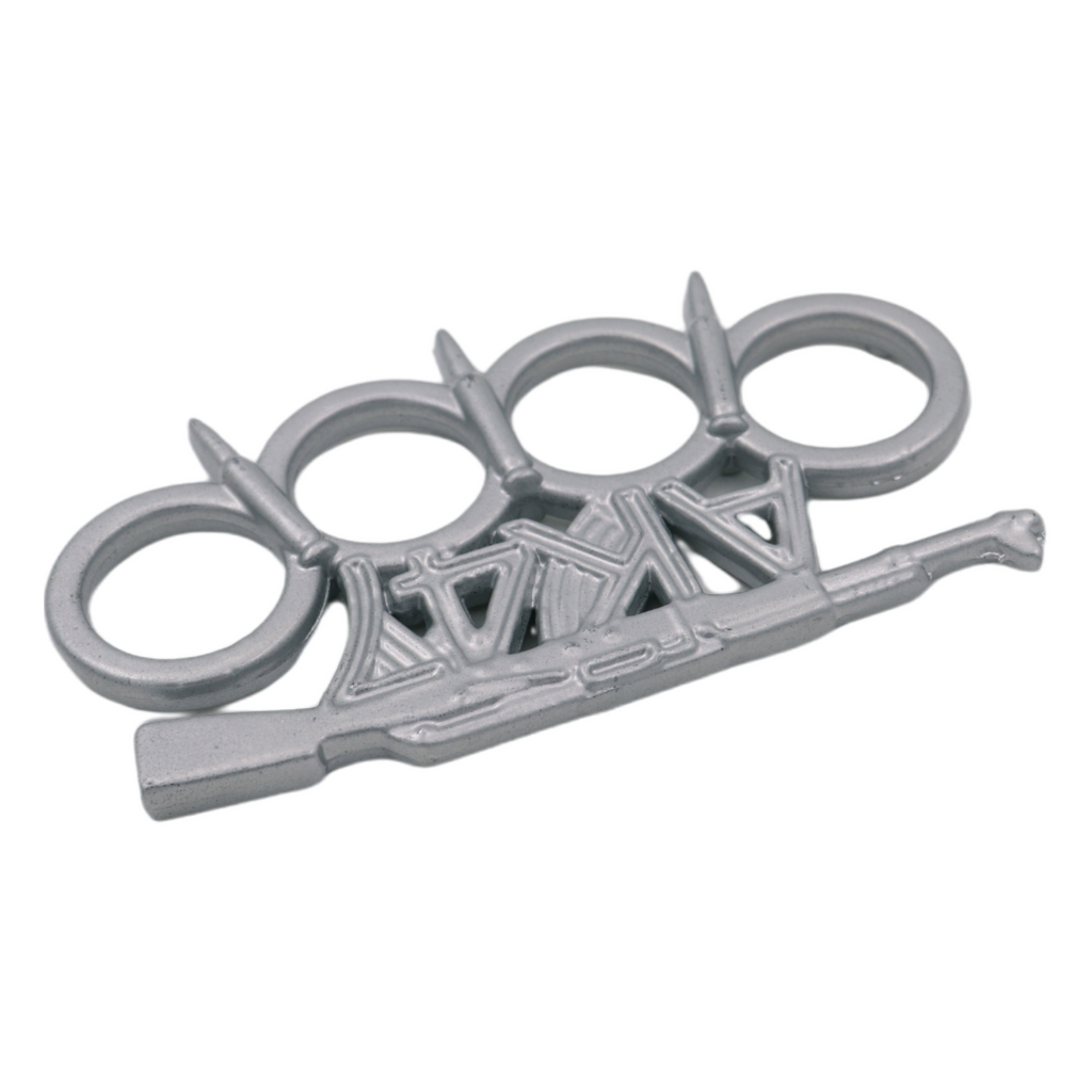 AK47 Knuckle Duster with Bullet Spikes - Silver