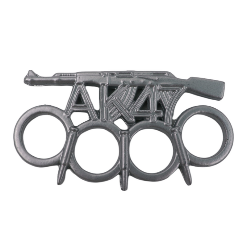 AK47 Knuckle Duster with Bullet Spikes - Silver