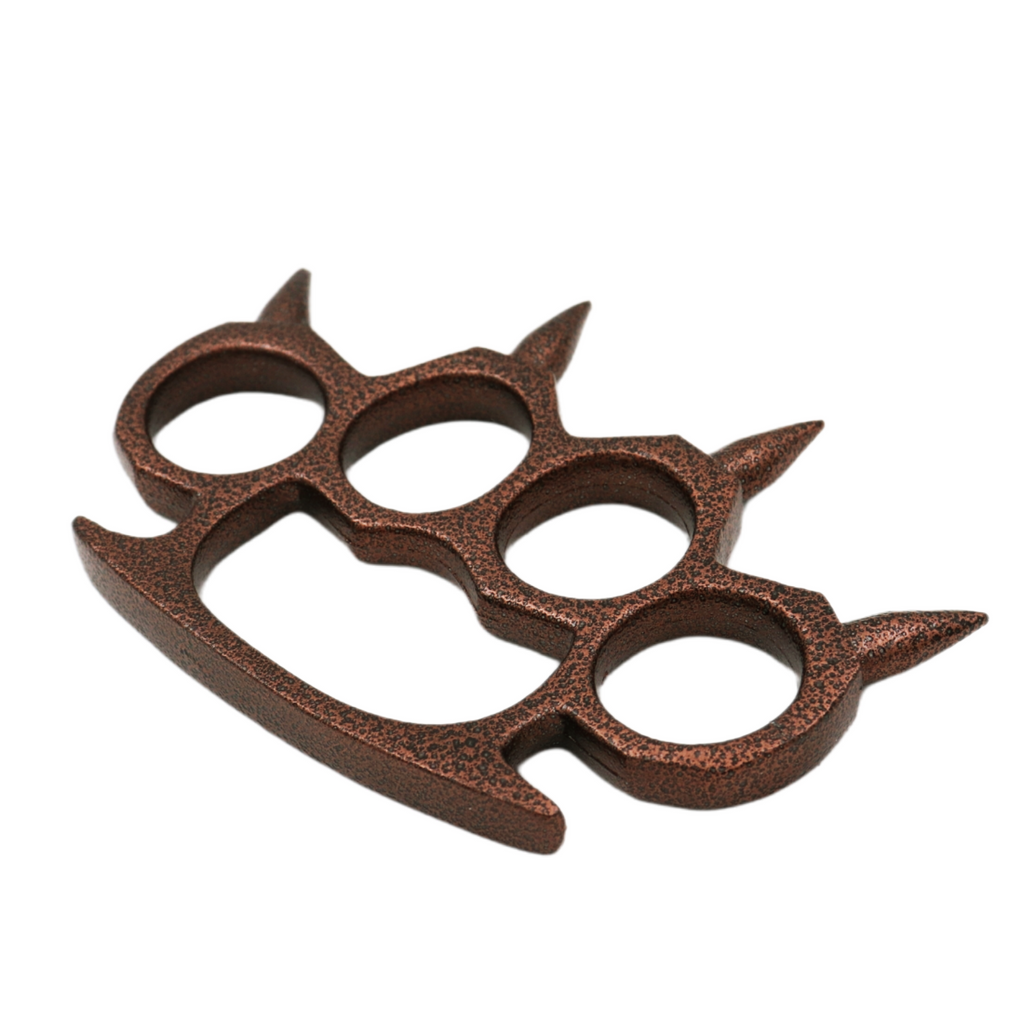 Spiked Solid Steal Knuckle Duster - Copper
