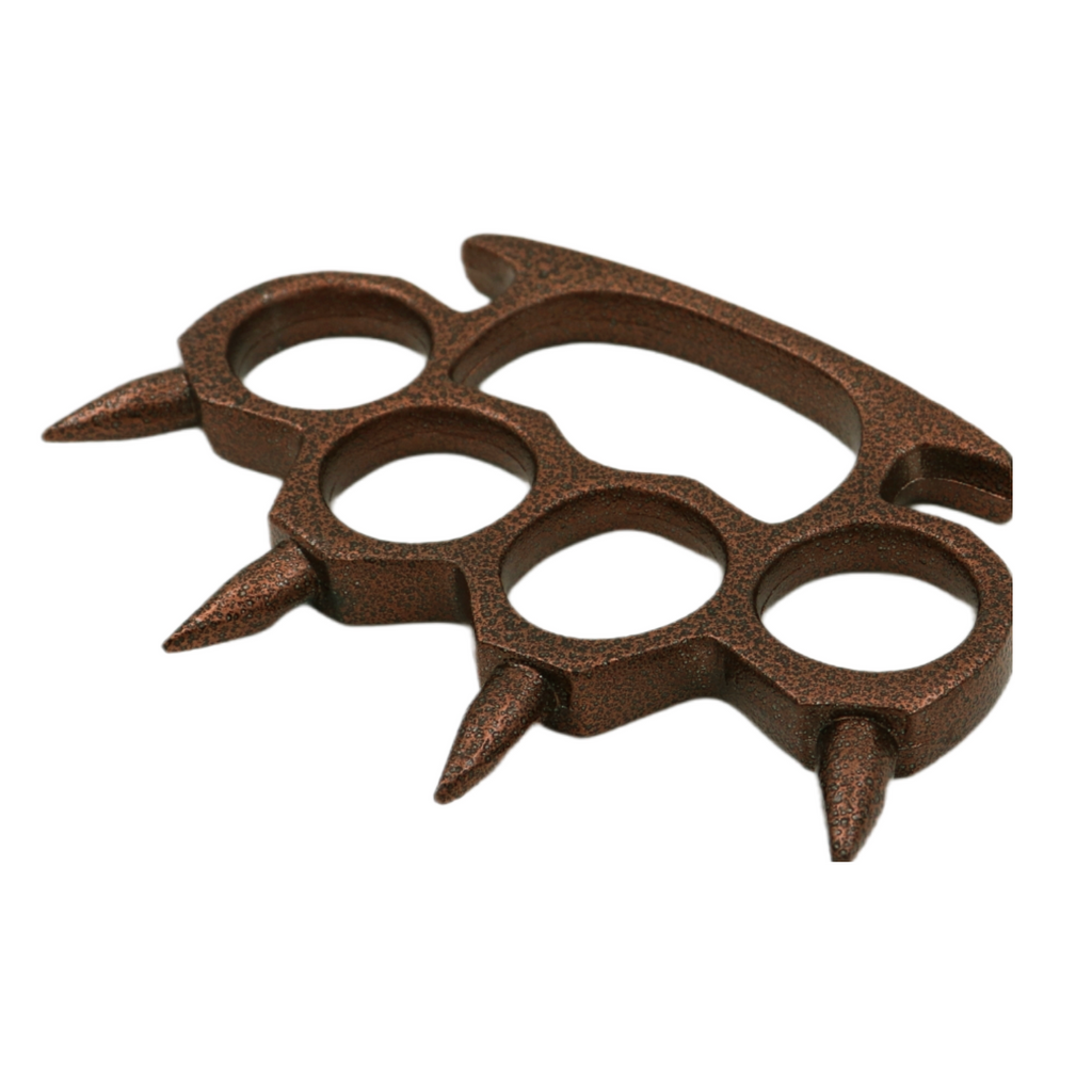 Spiked Solid Steal Knuckle Duster - Copper