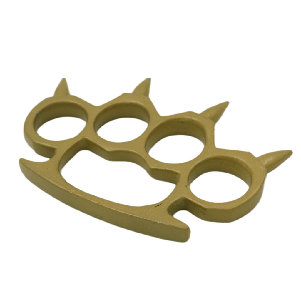 Spiked Solid Steal Knuckle Duster - Gold