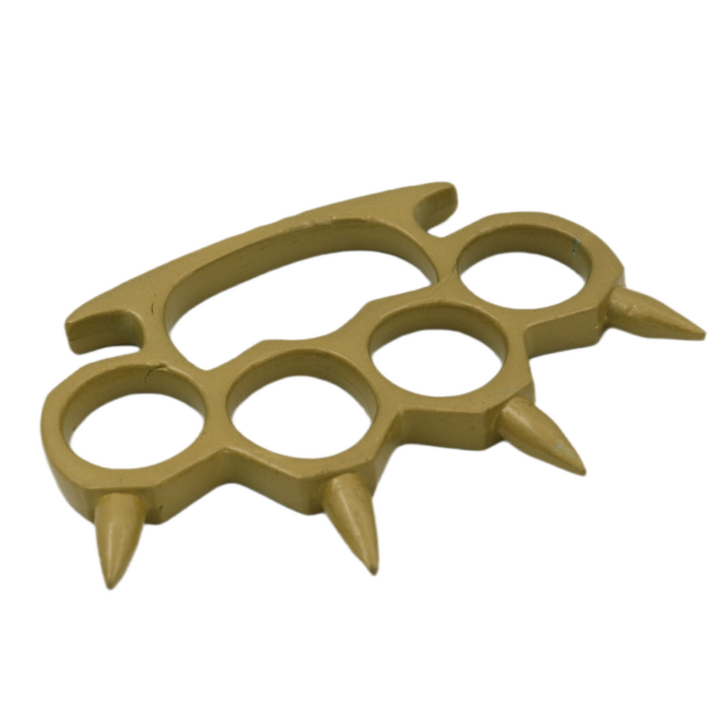 Spiked Solid Steal Knuckle Duster - Gold