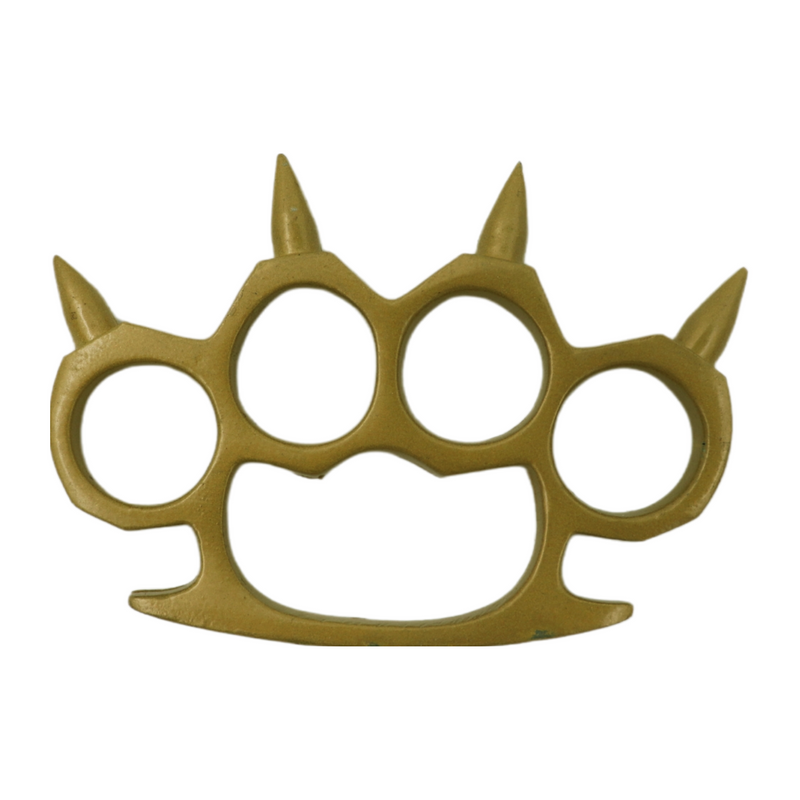 Spiked Solid Steal Knuckle Duster - Gold