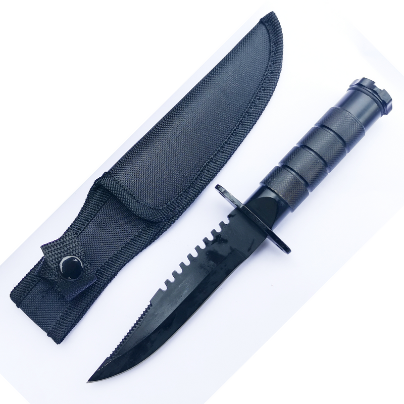 Mini Survival Knife W/ Sheath & Compass (Black Ops)
