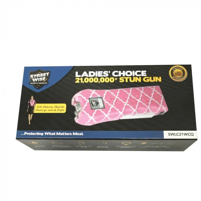 Streetwise™ Ladies' Choice Stun Gun Alarm Pink & White 21M