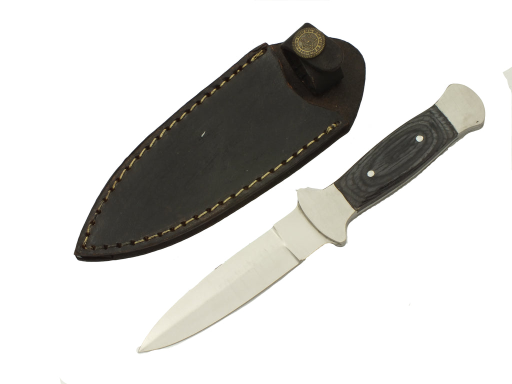 Red Deer Black Buffalo Bone Handle Hunting Dagger