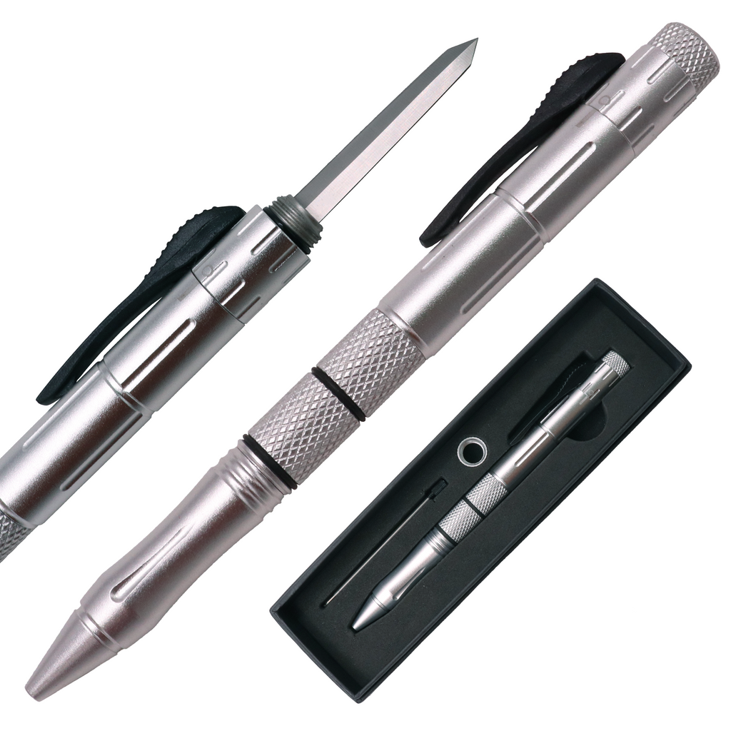 Copy of Tactical Automatic Pen Knife with Clip Trigger - SILVER