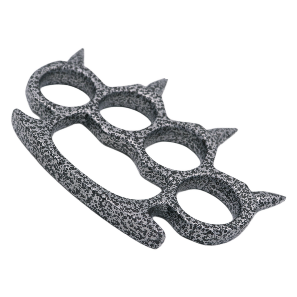Spiked Solid Steal Knuckle Duster - Damascus Print
