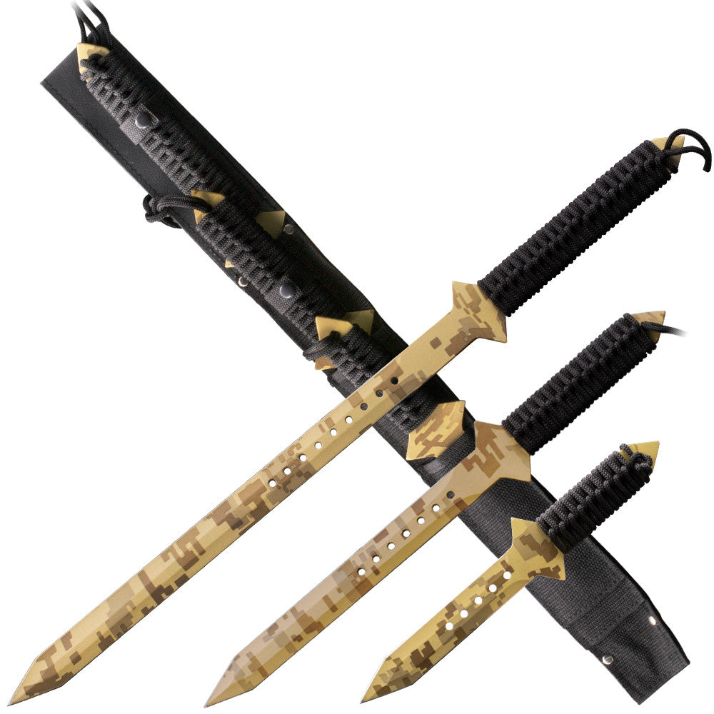 3pcs Camo 2 American Ninja Liquid Sword Set, , Panther Trading Company- Panther Wholesale