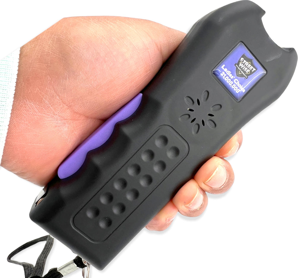 Streetwise™ Black Jack 120dB Stun Gun Alarm 21M  with purple