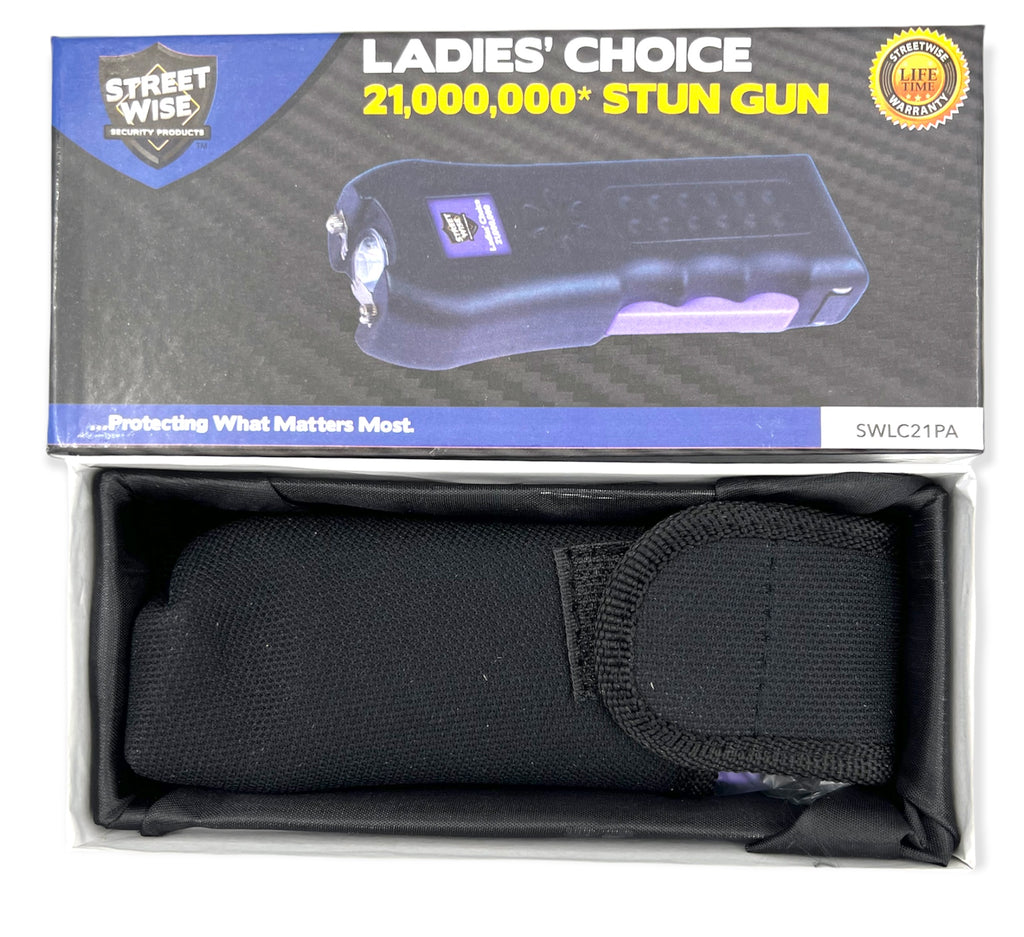 Streetwise™ Black Jack 120dB Stun Gun Alarm 21M  with purple