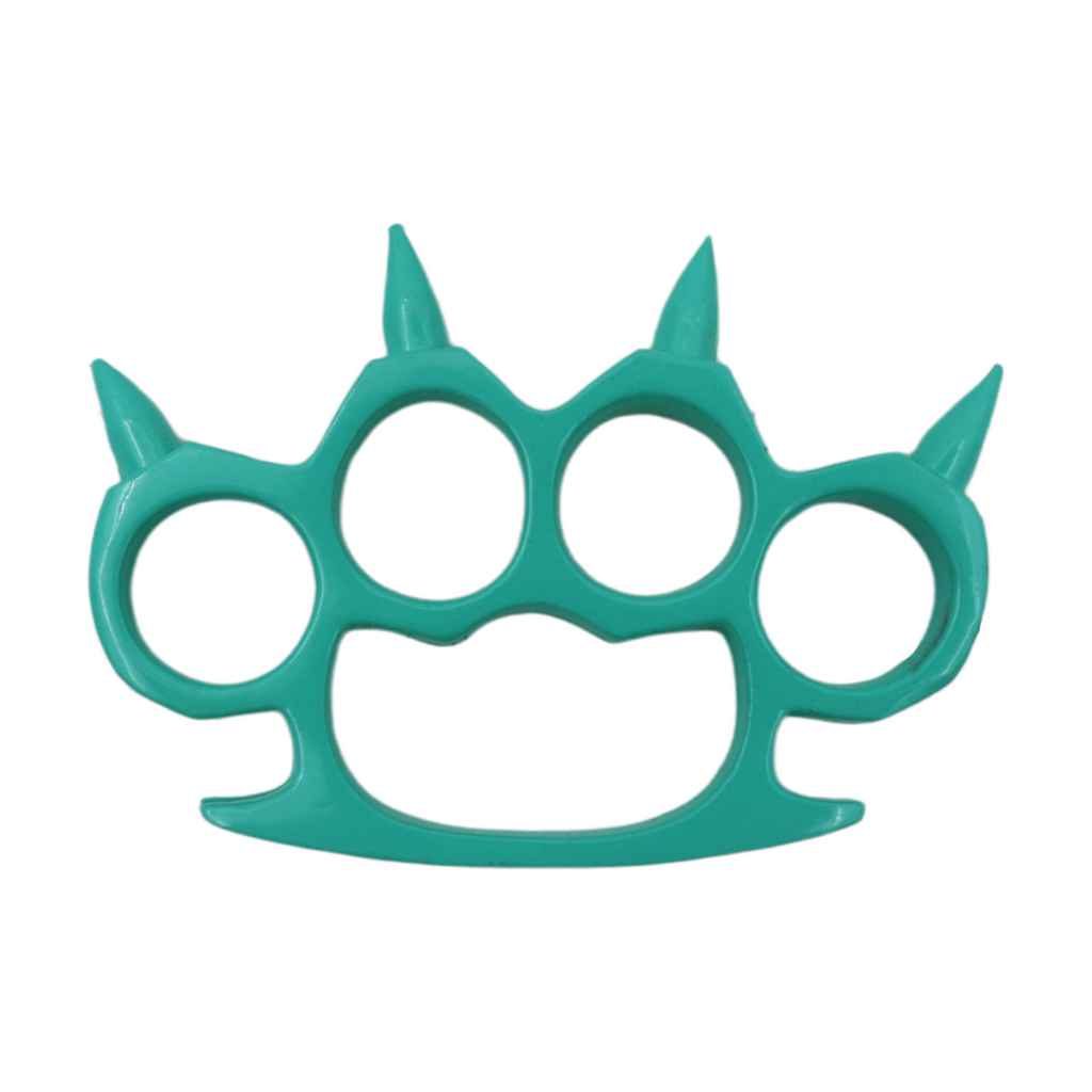 Spiked Solid Steal Knuckle Duster - Teal