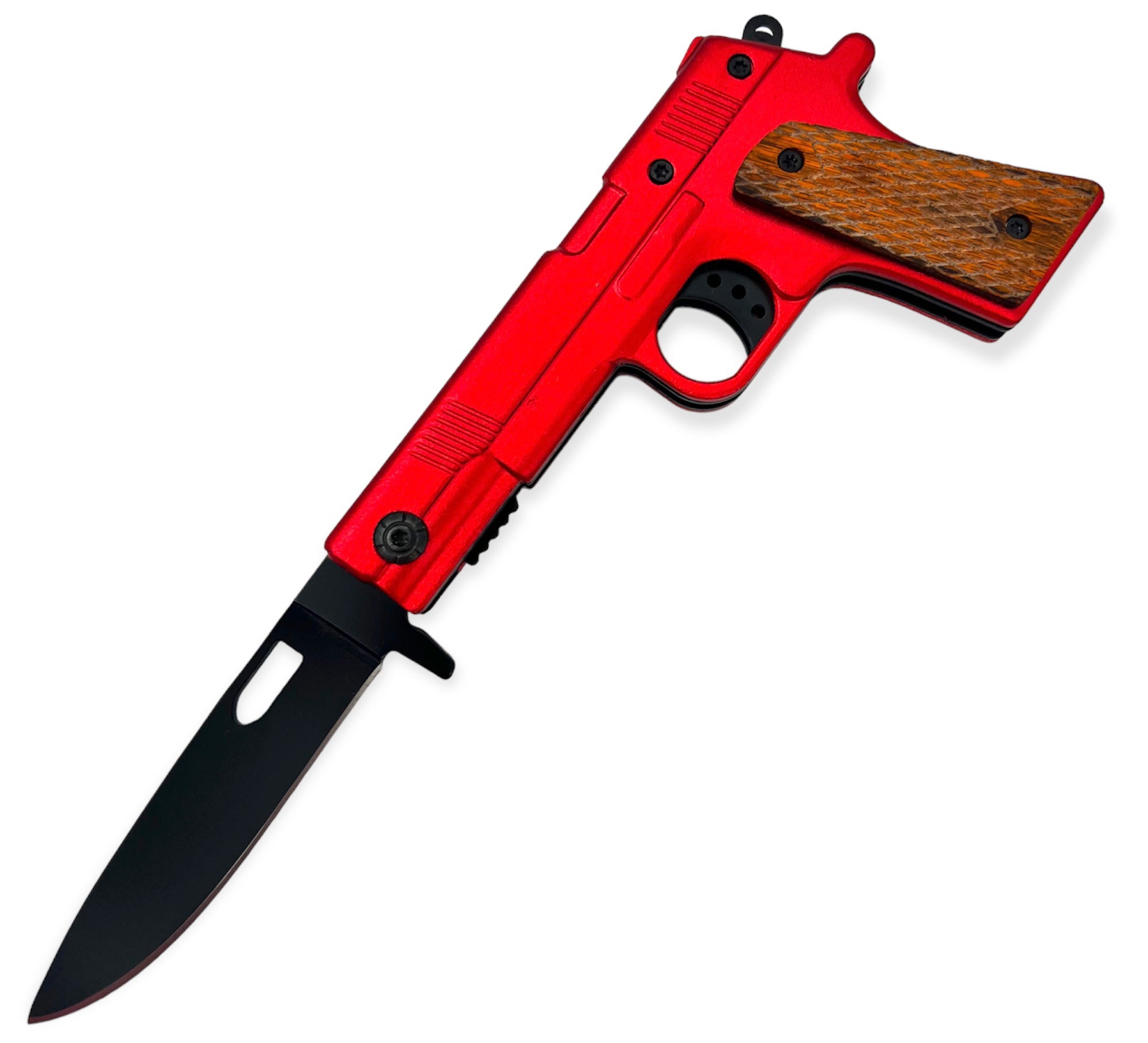 Pistol Folding Knife (RED) – Panther Wholesale