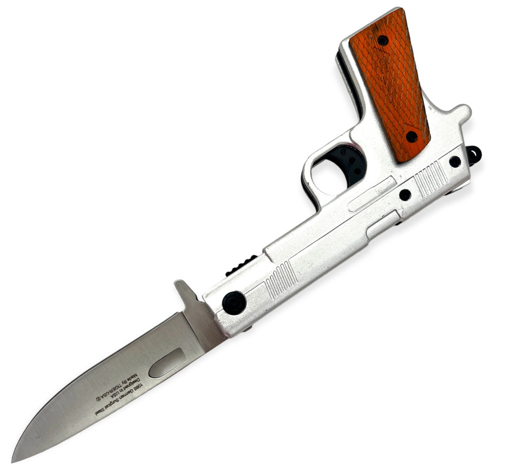 Pistol Folding Knife (SILVER)